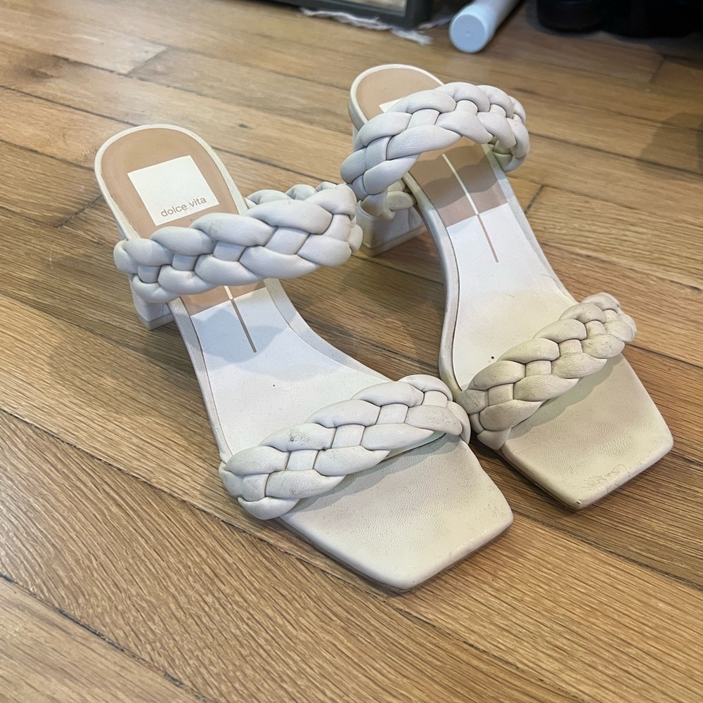 Dolce Vita Women's white Braided Sandals